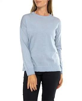 David Jones Merino Crew Neck Sweater in Blue, Size Medium