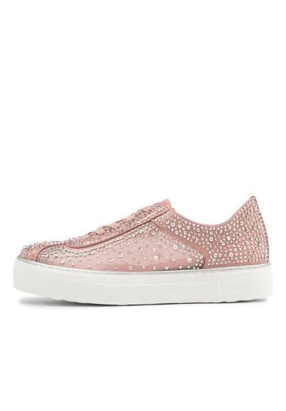 David Jones Midas Fillip Mesh Leather Sneakers in Pink, Size 38 EU