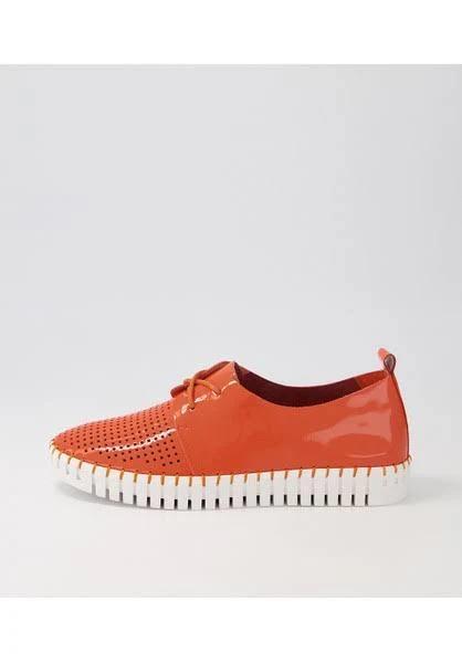 David Jones Midas Husto Patent Leather in Orange, Size 39 EU