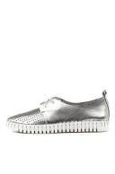 David Jones Midas Husto Patent Leather Sneakers WS in White, Size 36 EU