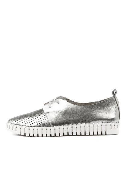 David Jones Midas Husto Patent Leather Sneakers WS in White, Size 36 EU