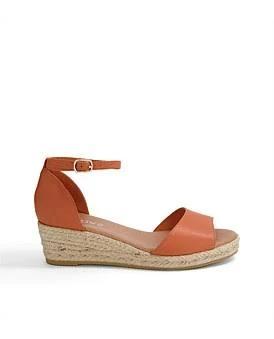 David Jones Midas Skippy Mi Bright Natural Rope Leather in Orange, Size 37 EU