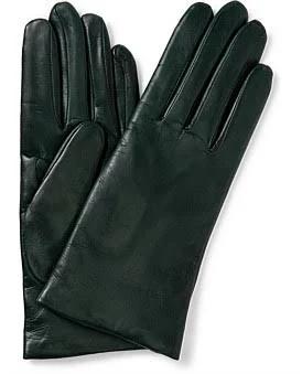 David Jones Milana Cashmere Lined Nappa Leather Gloves in Green, Size S-M