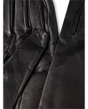 David Jones Milana Silk Lined Nappa Leather Long Gloves in Black, Size M/L