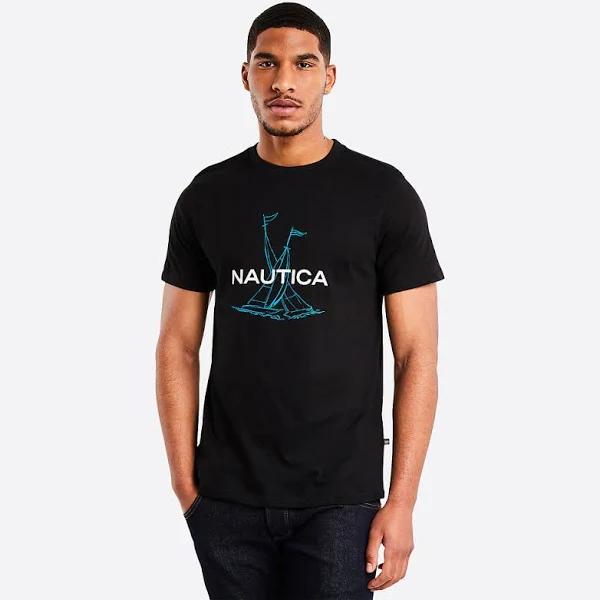David Jones Nautica Archie T-Shirt in Black, Size XS