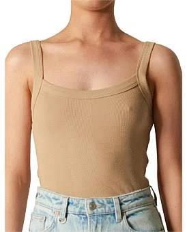 David Jones Neuw Denim Frenchie Rib Singlet in Biscuit, Size XS