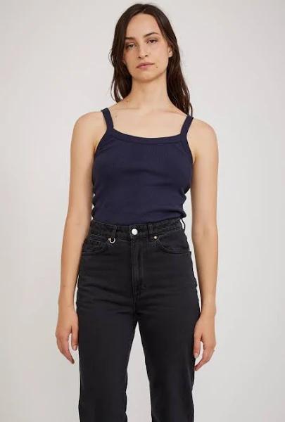 David Jones Neuw Denim Frenchie Rib Singlet in Deep Ink, Size XS