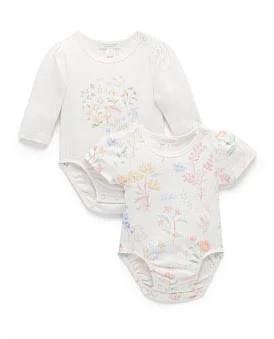 David Jones Organics 2 Pack Bodysuit (0000-0) in Hdnmdw, Size 0000