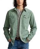 David Jones Polo Ralph Lauren Classic Fit Denim Western Shirt in Fatigue, Size XS