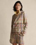 David Jones Polo Ralph Lauren Cotton Madras Blazer in Pink, Size 4 US