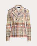 David Jones Polo Ralph Lauren Cotton Madras Blazer in Pink, Size 4 US