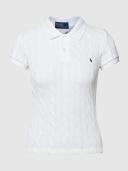 David Jones Polo Ralph Lauren Slim Fit Cable-Knit Polo Shirt in White, Size XS