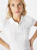 David Jones Polo Ralph Lauren Slim Fit Cable-Knit Polo Shirt in White, Size XS