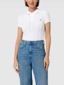 David Jones Polo Ralph Lauren Slim Fit Cable-Knit Polo Shirt in White, Size XS