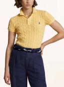 David Jones Polo Ralph Lauren Slim Fit Cable-Knit Polo Shirt in Yellow, Size Small