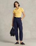 David Jones Polo Ralph Lauren Slim Fit Cable-Knit Polo Shirt in Yellow, Size Small