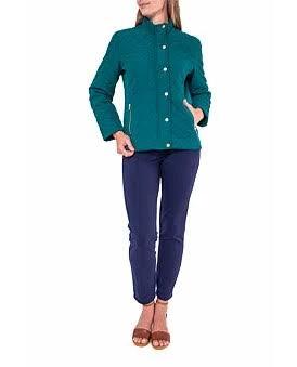 David Jones Quilted Bomber Jacket in Green, Size 14 AU