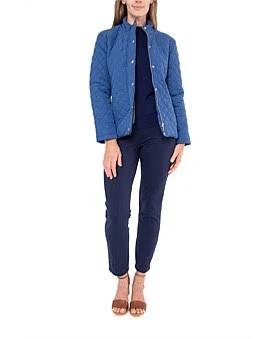 David Jones Quilted Bomber Jacket in Navy, Size 14 AU
