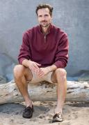 David Jones R.M. Williams Mulyungarie Fleece in Maroon, Size 2XL