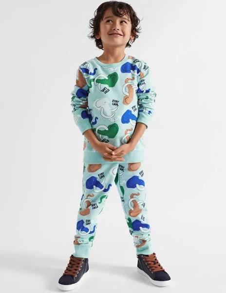 David Jones Seed Heritage Mammoth Trackpant in Lagoon, Size 7 Y