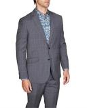 David Jones Simon Carter Grant Two-Tone Check Jacket in Navy, Size 44 in Reg