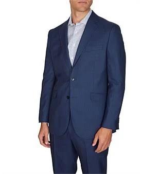 David Jones Simon Carter Grant Two-Tone Check Jacket in Navy, Size 44 in Reg