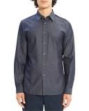 David Jones Theory Irving Chambray Shirt in Indigo, Size Medium