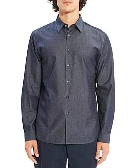 David Jones Theory Irving Chambray Shirt in Indigo, Size Medium