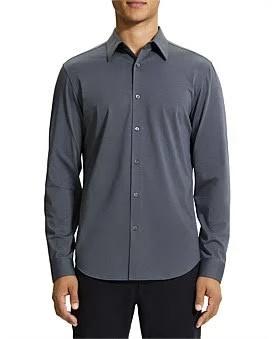 David Jones Theory Sylvain Knit Shirt in Steel Grey, Size XL