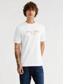 David Jones Tommy Hilfiger Im Icon Script Gold Embro Tee in White, Size Small