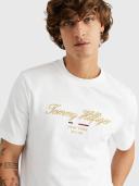 David Jones Tommy Hilfiger Im Icon Script Gold Embro Tee in White, Size Small