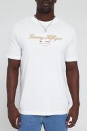 David Jones Tommy Hilfiger Im Icon Script Gold Embro Tee in White, Size Small