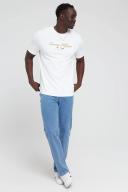 David Jones Tommy Hilfiger Im Icon Script Gold Embro Tee in White, Size Small