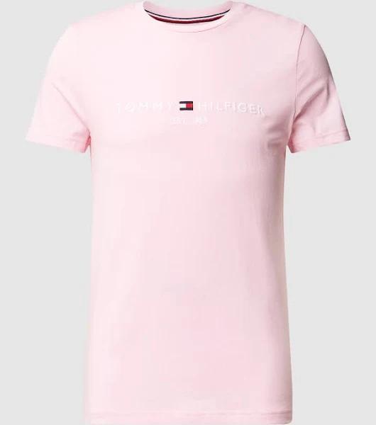David Jones Tommy Hilfiger Logo Tee in Classic Pink, Size Medium