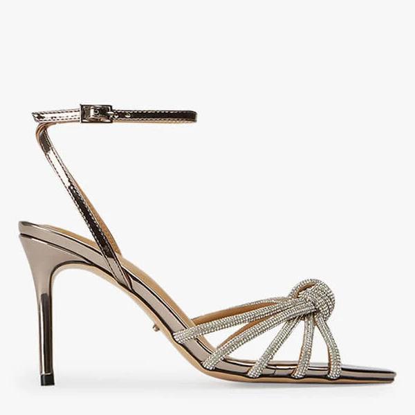David Jones Tony Bianco Helena Heel in Gunmetal Shine, Size 10 AU