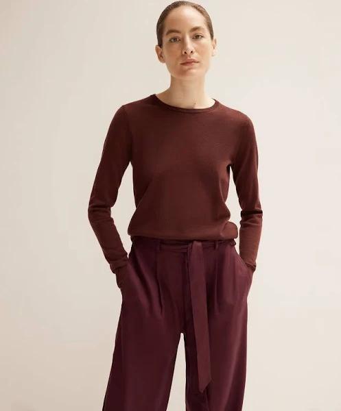 David Jones Trenery Merino Crew Neck Knit in Coffee, Size 2XS