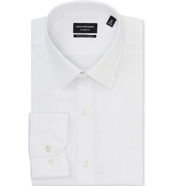 David Jones Van Heusen Bamboo Blend Classic LS Shirt in White, Size 38