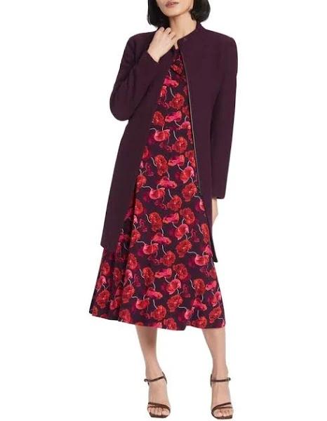 David Lawrence Madison Felted Wool Coat Aubergine 6