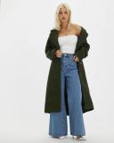 Dazie - Women's Green Coats - Don't Play Longline Coat - Size 12 at The Iconic