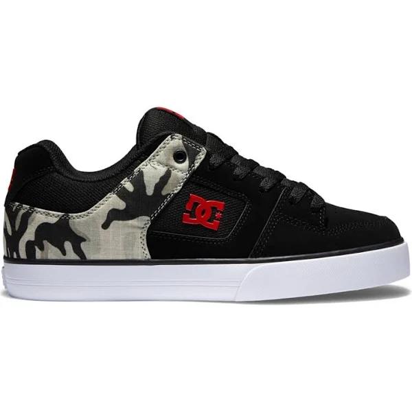 DC Shoes Pure Black Camouflage Trainers UK 8
