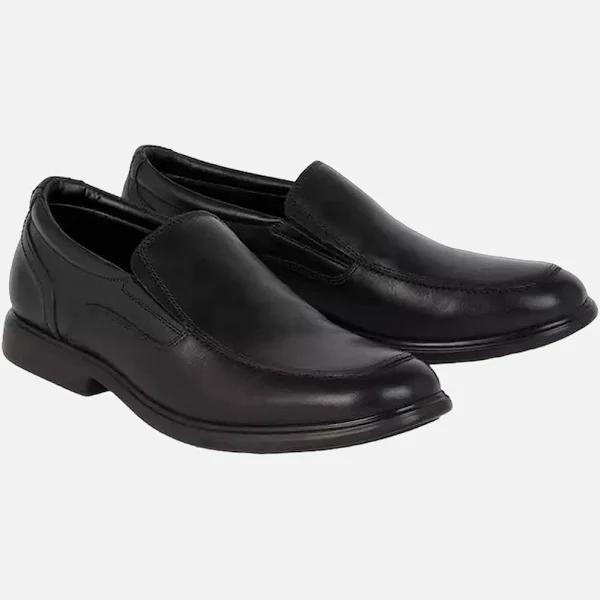 Debenhams Mens Croft Leather Slip-on Wide Loafers Black 9 UK Mixed Mens Loafers
