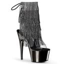 DELIGHT-1017RhinestoneF Clear-Black/Dark Pewter Chrome Ankle Boot 5