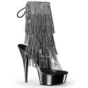 DELIGHT-1017RhinestoneF Clear-Black/Dark Pewter Chrome Ankle Boot 5
