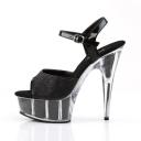 DELIGHT-609-5G Black Glitter/Black Glitter Platform Sandal 14