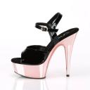 DELIGHT-609 Rose Gold MetallicPu/Rose Gold Chrome Platform Sandal 10