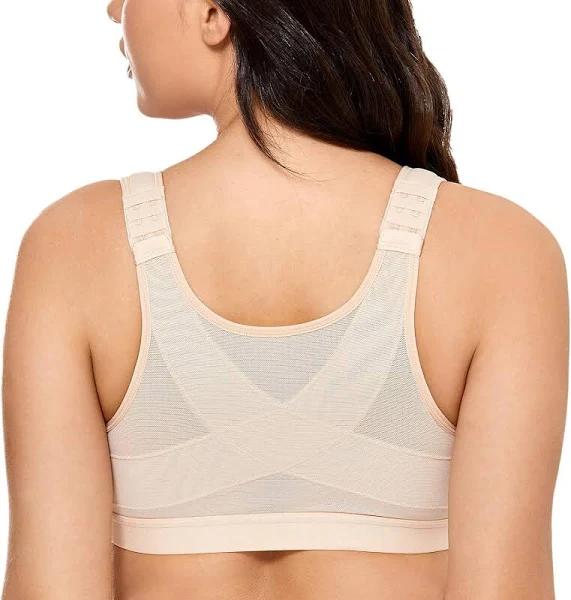 DELIMIRA Bra Beige Mesh-Back Sports Bra 40D