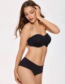 DELIMIRA Bra Black Underwire Bandeau-Style Convertible Bra 38C