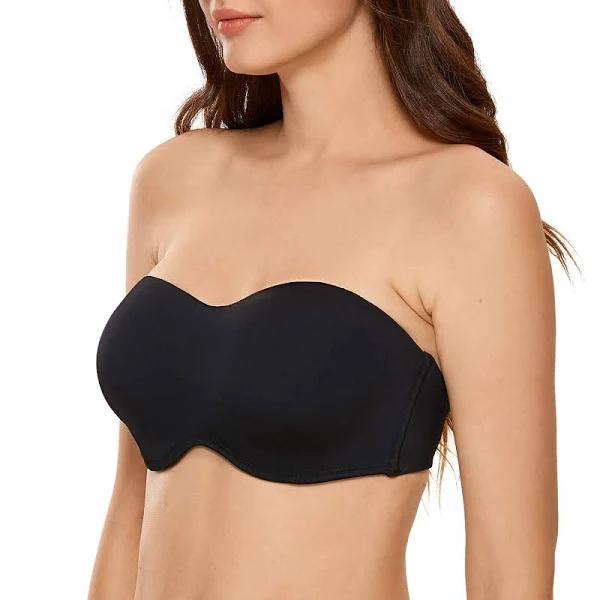 DELIMIRA Bra Black Underwire Bandeau-Style Convertible Bra 38C