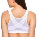 DELIMIRA Women's Full Coverage Front Closure Wire Free Back Support Po