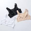 DELIMIRA Women's Full Coverage Front Closure Wire Free Back Support Posture Bra